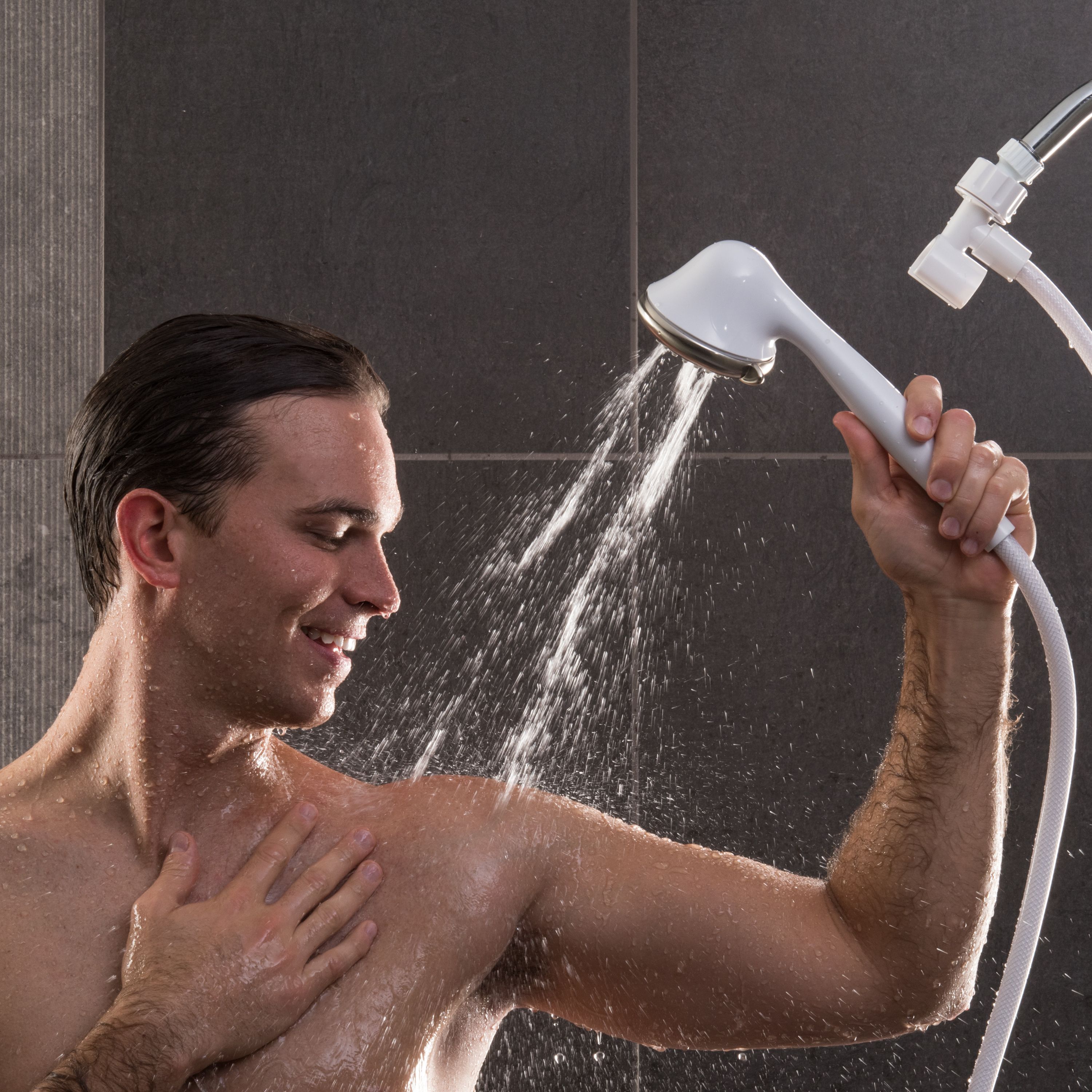 Waterpik 6-Mode PowerSpray+ Hand Held Shower Head, White, 1.8 GPM EFN-651E