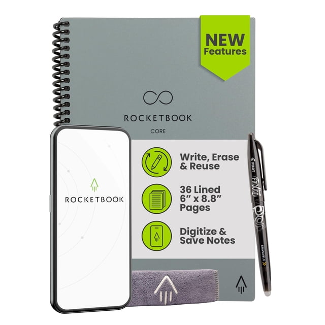 Cuaderno Reutilizable Rocketbook New Core Ejecutivo Gris