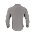 thumbnail image 4 of ZCFZJW Men's Casual Button-Down Striped Shirts Regular Fit Long Sleeve Cotton Linen Shirts for Men Fashion Business Shirt with Pockets Gray M, 4 of 5