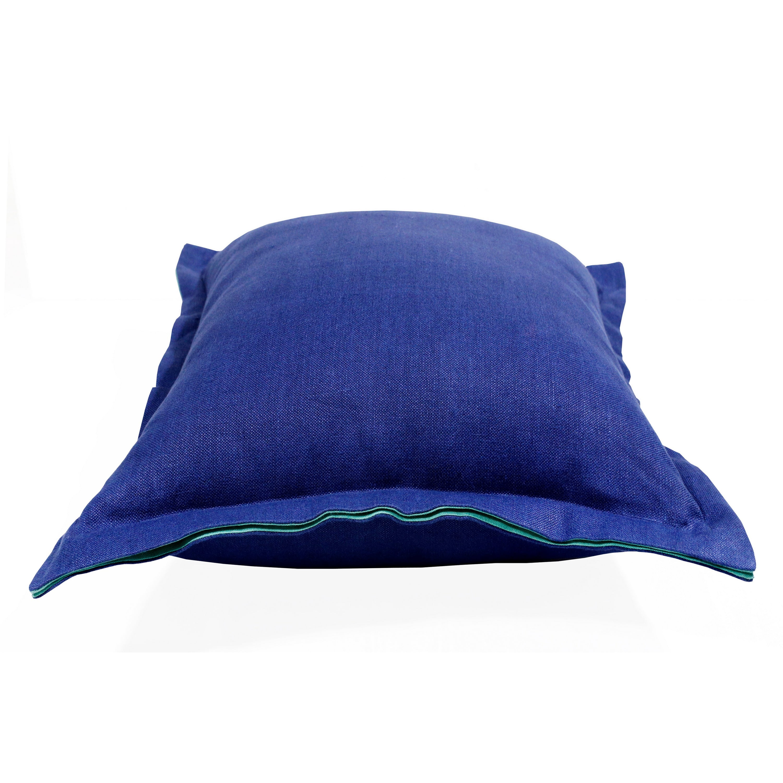 Harlow Hill Faye 20" x 20" Solid Linen Adult Decorative Feather Filled Pillow, Navy