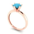 thumbnail image 2 of Clara Pucci 14K Rose Gold 1ct Turquoise Solitaire Ring for Women, 2 of 8