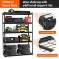 thumbnail image 5 of KOKEBREN 5 Tier 72" H Garage Storage Shelving Unit Heavy Duty Metal Utility Rack with Adjustable Shelves 2500 lbs,48"W x 18" D, 5 of 9