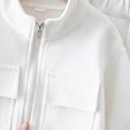 thumbnail image 5 of Toddler Baby Girl 2Pcs Outfits 12 18 24 Months 2T 3T 4T 5T 6T Zipper Jacket Tops + Drawstring Pants Set Fall Winter Clothes Toddler Girl Outfit For White Size 4-5 Years, 5 of 5