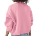 thumbnail image 3 of DeHolifer Cardigan for Women Cropped Long Sleeve V Neck Button Knit Sweater Cardigan Loose Casual Fashion Coat Pink L, 3 of 6