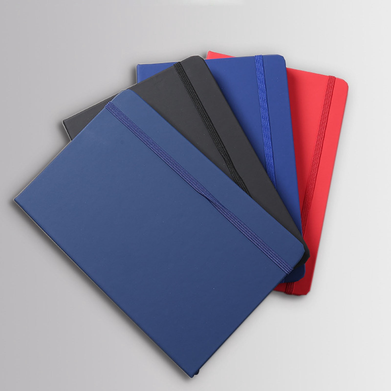 VKLU A5 Professional Notebook, Premium Soft Leather Writing Journal with Elastic Closure, 180° Flat-Lay Lined Diary for Daily Planning & Task Tracking, Classic Blue