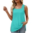 thumbnail image 2 of Fantaslook Tank Tops for Women Summer Square Neck Sleeveless Casual Tops Side Split Shirts, 2 of 9