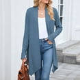 thumbnail image 4 of Uaswgudfs ​Women's Wool Blend Long Cardigan - Open Front Asymmetrical Hem Thermal Knit for Office & Daily Wear​, 4 of 7