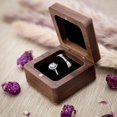 thumbnail image 4 of MUUJEE Double Ring Box - Engraved Square Wooden Walnut Ring Case Box for Wedding Ceremony Engagement Proposal, Ring Bearer Gift Ideas (Plain Box), 4 of 6