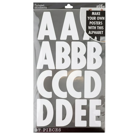 UPC: 0015586785814 | Sticko Solid White XL Alphabet Poster Vinyl Stickers 97 Piece