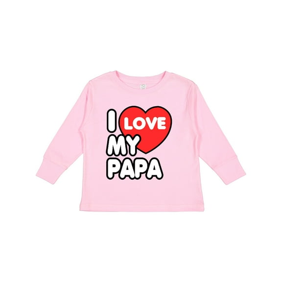 Inktastic I Love My Papa Boys or Girls Long Sleeve Toddler T-Shirt