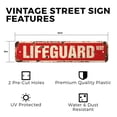 thumbnail image 2 of LIFEGUARD Vintage Style Rustic Street Sign – Swimming Pool Lake Ocean Life Retro Decorative Wall Sign for Home, Bar, Garage, or Outdoor Use | 6" X 24" Plastic Road Sign, 2 of 5