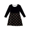 thumbnail image 5 of Abcomgle Girls Fall Dress Size Size 14-16 Casual A-Line Long Sleeve Girls T-Shirt Dresses Polka Dot Crew Neck Girls Skater Dress Flare Swing Dresses for 4-14t Kids 7-8 Years,Black, 5 of 5