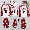 thumbnail image 6 of HJYCHN Suits Christmas Pajamas for Family Family Christmas Pajamas Matching Sets Santa Hat Antler Letter Print Round Neck Long Sleeve Full Length, 6 of 8