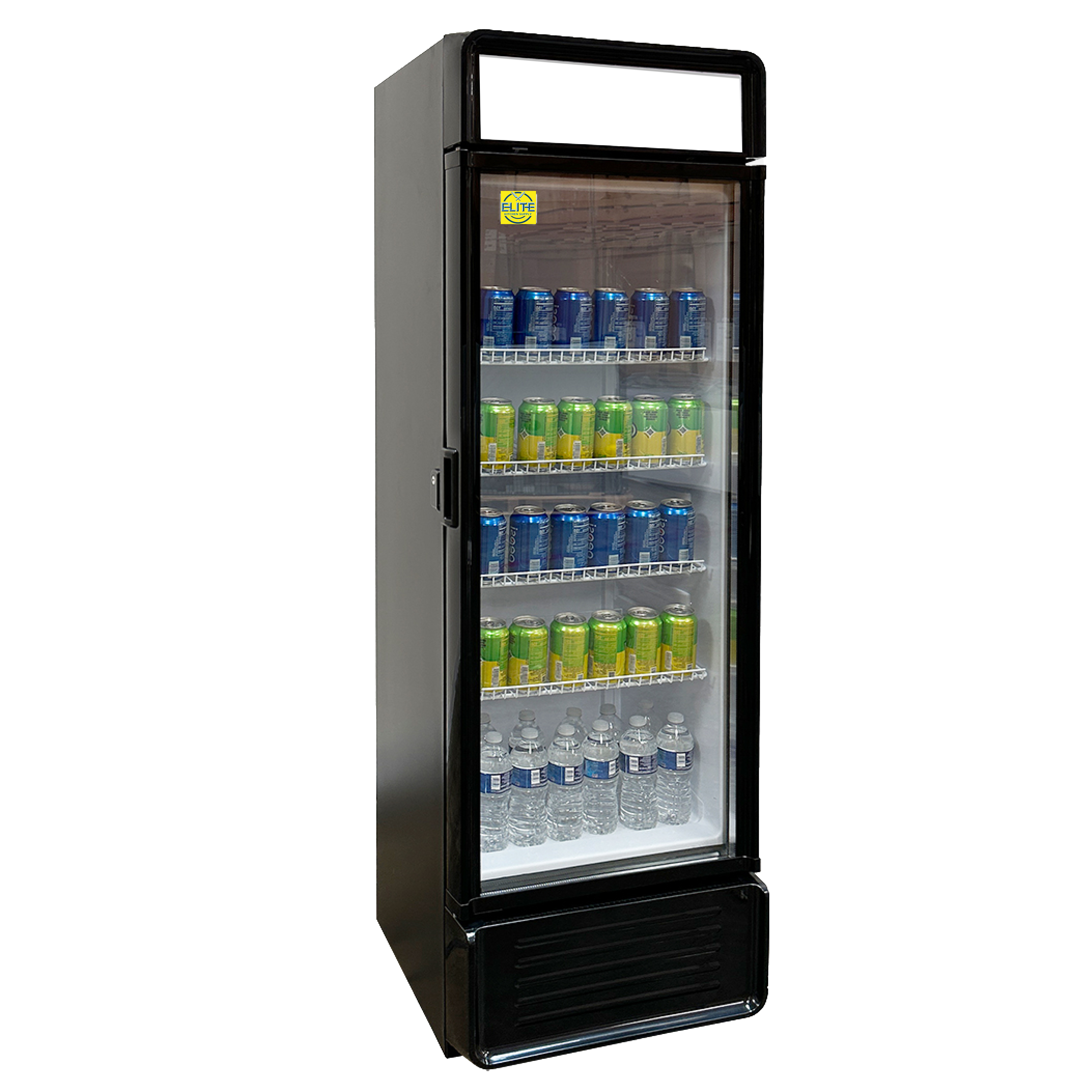 22" Single Glass Door Commercial Refrigerator, 8.1 Cu. Ft. Beverage Display Fridge, NSF Certified