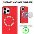 thumbnail image 3 of Allytech Case for iPhone 14 Pro Max Compatible with MagSafe Wireless Charging, Shockproof Full Protective Flip Folio Wallet Case with RFID Blocking Card Slots PU Leather Stand Magnetic Cover, Red, 3 of 10