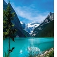 thumbnail image 3 of National Park Duvet Cover Set, Landscape from Lake Louise in Canada with Snowy Mountains, Decorative 3 Piece Bedding Set with 2 Pillow Shams, Queen Size, Teal Dark Seafoam, by Ambesonne, 3 of 3