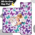 thumbnail image 4 of Butterfly and Purple Green Pattern Teens Toddler Nap Mat with Pillow, Sleeping Mat Bag for Preschool Daycare 59"x22", 4 of 6