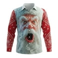 thumbnail image 2 of Fznquz Collared Big and Tall Shirts for Men Long Sleeve Red Christmas Shirt Winter Button-Up Xmas Print Mens Clothes, 2 of 3