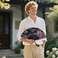 thumbnail image 4 of TIELUTT Handheld Paper Fan Set Chinese Ancient Style Decorative Fans For Brunch Decorations and Hanging Paper Fans and Flower Paper Decorations for Party Birthday Tissue Paper Butterflies Party Decor, 4 of 5