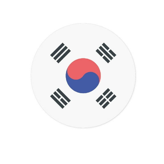 Global World Flag Party Collection, Round Cupcake Toppers, South Korea, 20-Pack