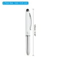 thumbnail image 2 of Uxcell Ballpoint Pen with Stylus Tip and LED Flashlight Metal Pen Black Ink 1.0mm Medium Point Stylus Pen, White 5 Pack, 2 of 7