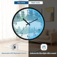 thumbnail image 5 of Voice Activated Clock with Glow Light 12 Inch Large Silent Wall Clock Battery Operated for Home Decor Winter Forest with Snowflakes and Pine, 5 of 8