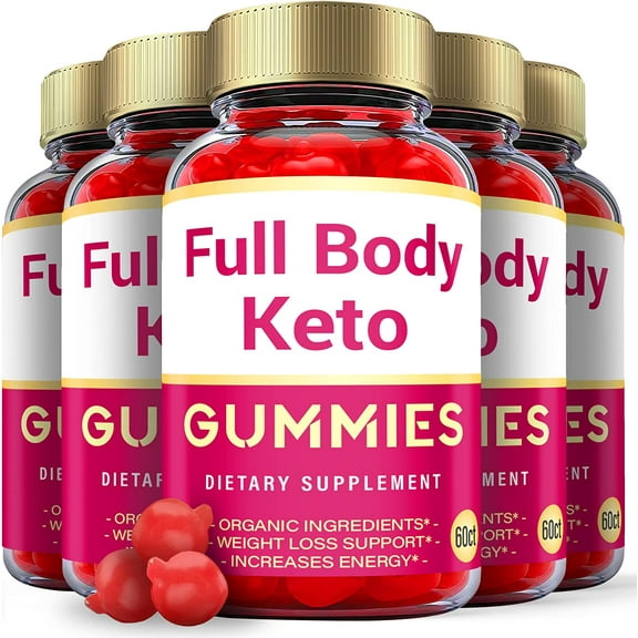 (5 Pack) Full Body Keto ACV Gummies - Supplement for Weight Loss - Energy & Focus Boosting Dietary Supplements for Weight Management & Metabolism - Fat Burn - 300 Gummies