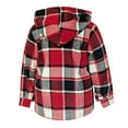 thumbnail image 4 of Plaid Shacket Jacket for Women 2025 Fall Winter Long Sleeve Button Down Hooded Jackets Coat Outerwear, 4 of 5
