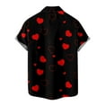 thumbnail image 4 of IROINNID Men's Valentine's Day Casual Short Sleeve Lovely Printed Blouse With Pocket, 4 of 6