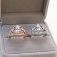 thumbnail image 2 of Zircon And Diamond Rose Gold Ring For Women Crown Setting Elegant Jewelry Timeless Sparkle For Everyday Ladies, 2 of 4
