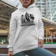 thumbnail image 2 of Retro Introverted but Willing to Discuss Rock Climbing, Introvert Climber, White Hooded Sweatshirt or Hoodie, Medium, 2 of 5