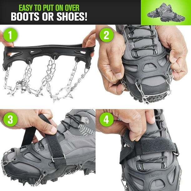 1Pair Kids Anti-Skid Snow Ice Gripper Climbing Shoe Spikes Grips Cleats  Overshoes Crampons Spike Shoes Crampon