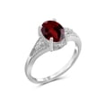 thumbnail image 3 of JewelersClub Garnet Ring Birthstone Jewelry – 1.60 Carat Garnet 0.925 Sterling Silver Ring Jewelry with White Diamond Accent – Gemstone Rings with Hypoallergenic 0.925 Sterling Silver Band, 3 of 4