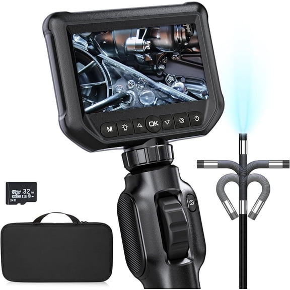 Two-Way Articulating Borescope camera with Light Endoscope Inspection Camera