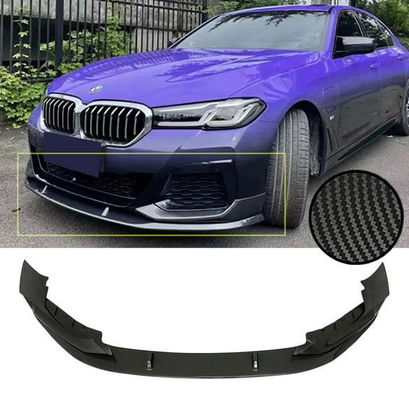 NINTE Front Bumper Lip for 2021-22 BMW 5 Series G30 M550i M Sport Carbon Fiber Style 3 PCS