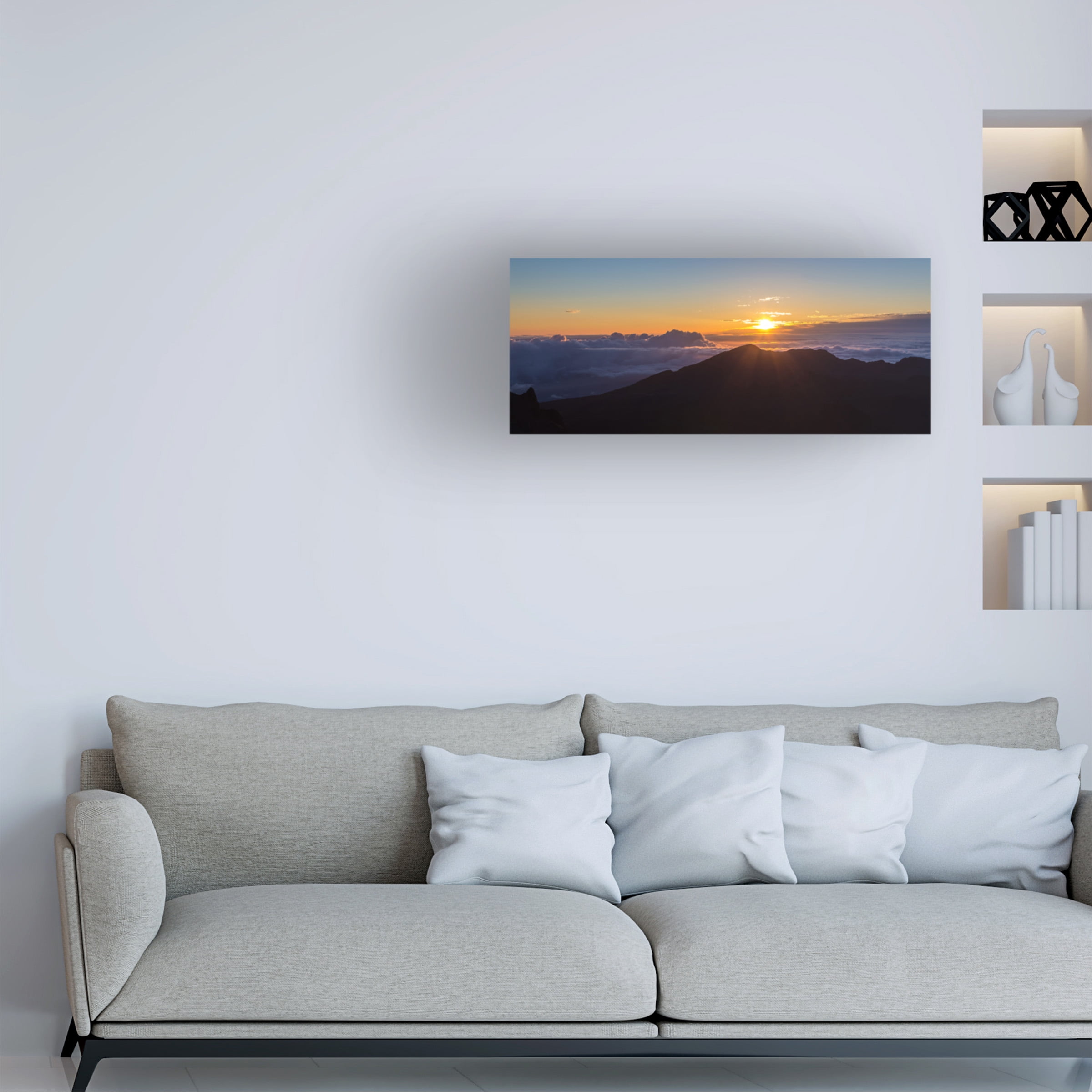 Trademark Fine Art Pierre Leclerc Haleakala Sunrise Maui Canvas Wall Art - 20x47
