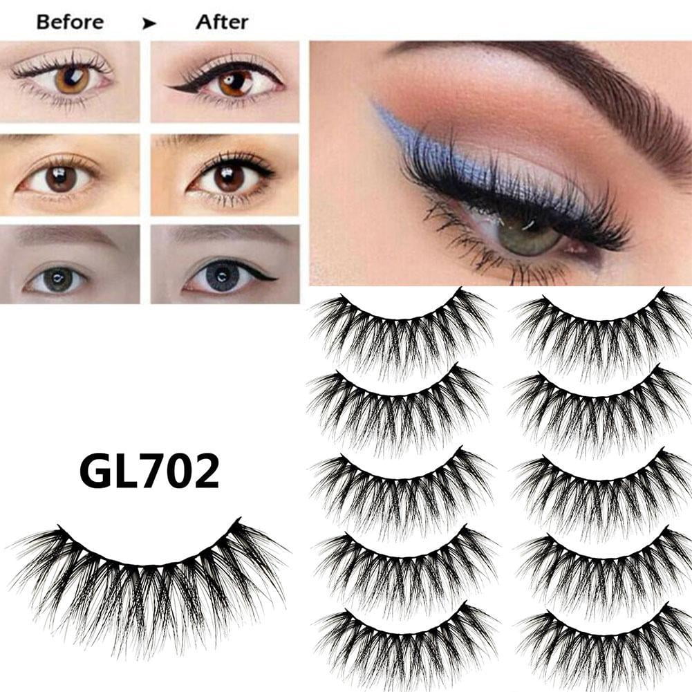 New 5 Pairs Magnetic Eyelashes Reusable Triple Magnet False Eye Lashes.Extension L0E3