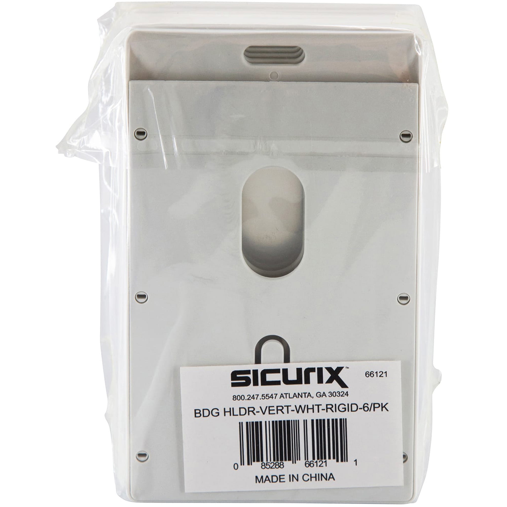 SICURIX Badge Holder - Vertical, White, 6 / Pack (Quantity)