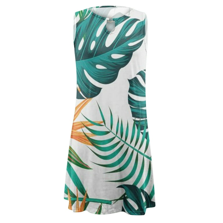 Women's Leaf Print Stitching Lace Dress Women's Leaf Print Stitching Lace Dress