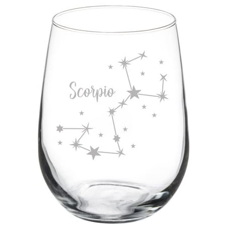 

17oz Stemless Wine Glass Goblet Wine Glass Goblet Star Zodiac Horoscope Constellation (Scorpio)