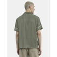 thumbnail image 4 of No Boundaries Men's & Big Men's Button Down Embroidered Hem Summer Shirt, Sizes XS-5XL, 4 of 5