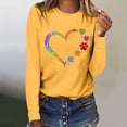 thumbnail image 2 of Wycnly Valentines Day Shirt Spring Tops for Women Loose Long Sleeve Round Neck Casual Pullover Blouses Valentines Trendy Dog Paws Heart Print Tshirts Weekly, 2 of 5