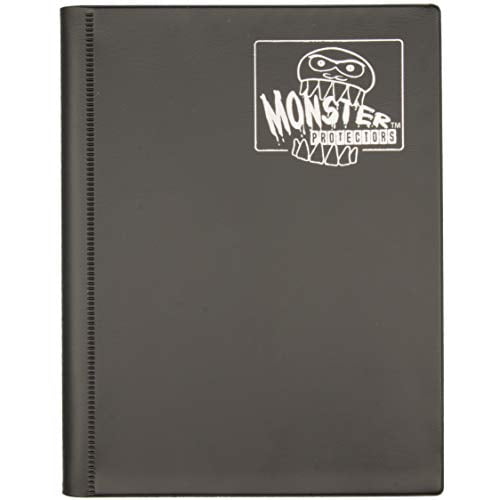 Monster Cartable - 4 Pochettes Noir Mat - Contient 160 Yugioh, Magie et Cartes Pokémon