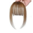thumbnail image 2 of BadyminCSL Clip In Bangs All Real Hair Semi-Hand-Woven Brown Black Bangs Fringe with Temples Hairpieces for Women Curved Bangs for Daily Wear, 2 of 6