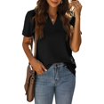 thumbnail image 2 of B91xZ T-Shirts pour Femmes T-Shirt à Manches Courtes, Noir L, 2 of 5