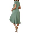 thumbnail image 3 of VESTIDO MATERNIDAD ENVOLVENTE DÍA DE LA MADRE, ESCOTE V, VOLANTES, SEMI FORMAL, FOTOS, CÓCTEL, GRIS VERDE L, 3 of 6