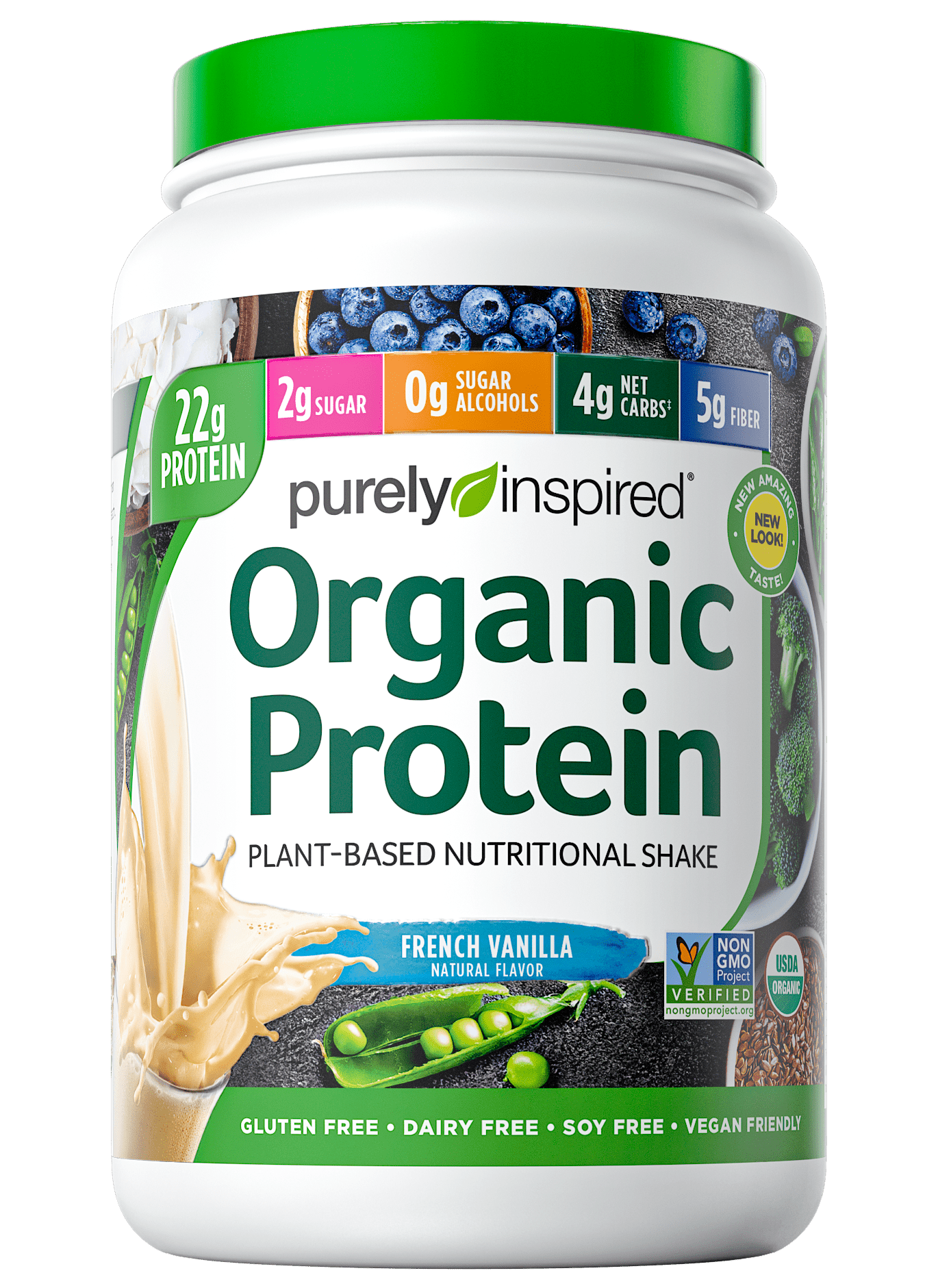 Purely Inspired Organic Plant Protein Powder, French Vanilla, 22g Protein, 1.5lb