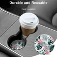 thumbnail image 5 of Car Coasters 6 Pack Stone Cup Holder Green Monstera Leaves Absorbent Drink Car Coaster Ceramic Set Small 2.56 inch Cup Coasters, 5 of 6