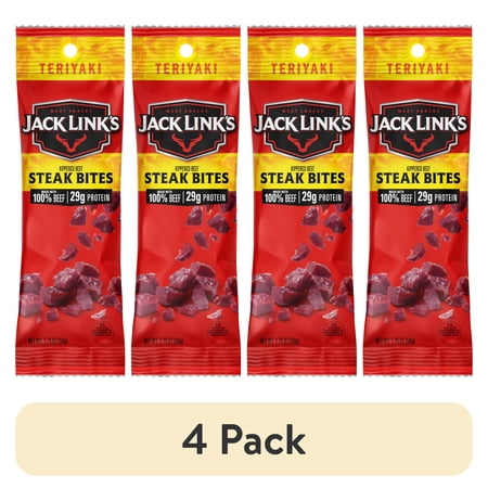 (4 pack) Jack Link’s® Teriyaki Beef Jerky Steak Bites, 1.75 oz