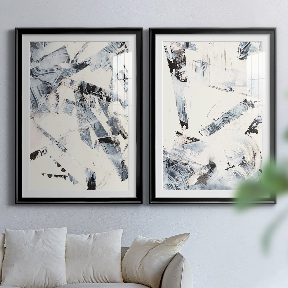 Wexford Home Fractured Ice I Premium Framed Print, 26.5" x 36.5" - Ready to Hang, Black (Set of 2)